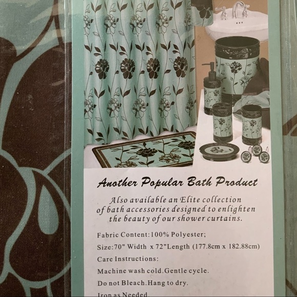 Shower Curtain Blue Chocolate Fabric “Cabella” by Popular Bath 70 x 72 in - Picture 8 of 12